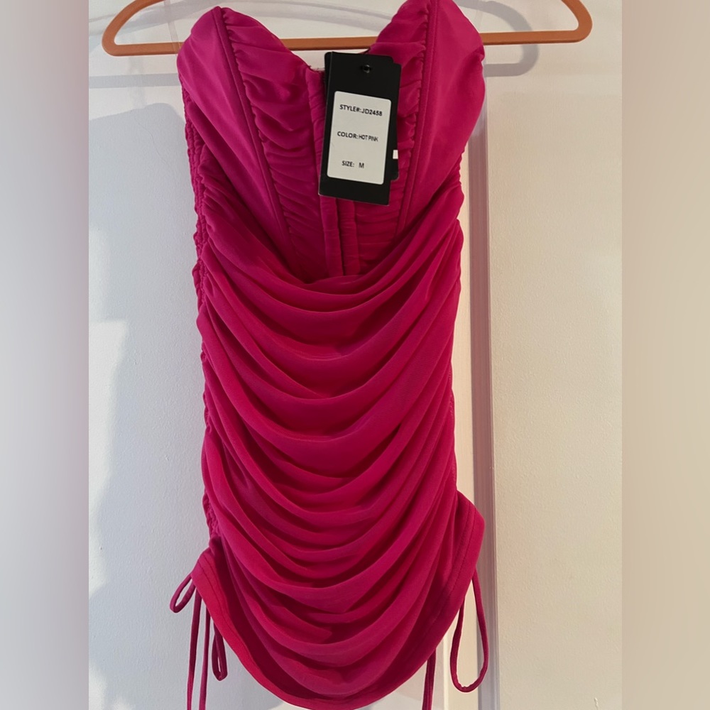 Strapless shirt dress